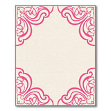 Elegant Pink Floral Border Pink Area Rug