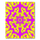 Vibrant Yellow Pink Mandala Area Rug
