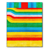 Vibrant Wavy Multi-Color Stripe Area Rug
