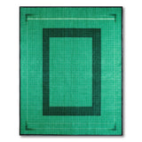 Teal Grid Graph Paper Area Rug