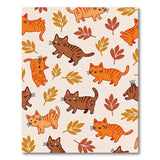 Playful Cartoon Tabby Cats Autumn Leaves Rug