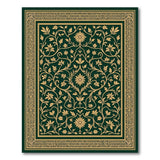 Emerald Green Gold Floral Persian Rug