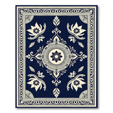Blue and Teal Traditional Persian Navy Blue Traditional Persian Area Rug