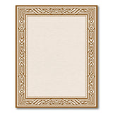Beige Area Rug with Ornate Geometric Border