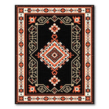 Bold Black Orange Persian Area Rug