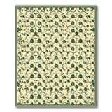 Ivory Green Floral Vine Area Rug
