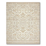 Beige and Neutral Beige Geometric Heritage Tribal Rug