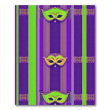 Purple Green Masquerade Mask Area Rug