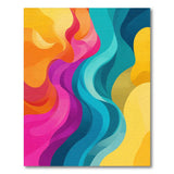Vibrant Multi-color and Patterns Vibrant Wavy Multi-Color Abstract Area Rug