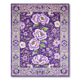 Purple Peony Floral Vintage Rug