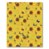 Sunflower Butterfly Yellow Floral Rug