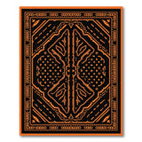 Bold Orange Black Geometric Heritage Rug