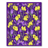 Purple Iris Floral Area Rug