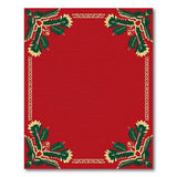 Vibrant Red Heritage Tribal Rug with Green Leaf Borders