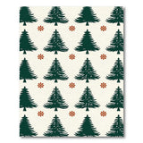 Evergreen Fir Tree Snowflake Pattern Area Rug