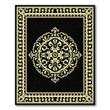 Ornate Gold Medallion Black Area Rug