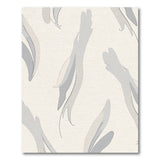 Beige Abstract Grey Leaf Area Rug
