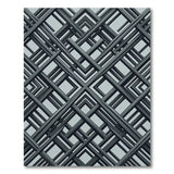 Grey Interlocking Geometric Lattice Rug