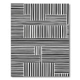 Black White Linear Geometric Area Rug