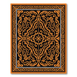 Orange on Black Persian Medallion Area Rug