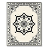Traditional Persian Ornate Mandala Black White Area Rug