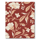 Red Floral Vintage Washable Area Rug