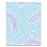 Wavy Abstract Area Rug in Blue, Purple Pink