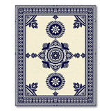 Blue and Teal Navy Ivory Traditional Persian Medallion Rug