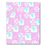 Pink Abstract Face Motif Area Rug