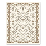 Cream Brown Traditional Persian Floral Rug