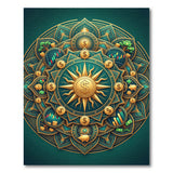 Golden Prosperity Mandala Area Rug