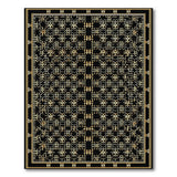 Gold and Silver Intricate Gold on Black Persian Area Rug
