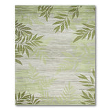 Green Fern Leaf Abstract Area Rug