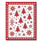 Festive Red Snowflake Christmas Tree Area Rug