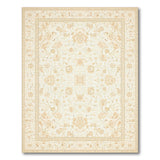 Traditional Persian Ivory Floral Persian Area Rug with Ornate Border
