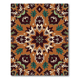 Terracotta Medallion Floral Area Rug