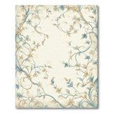 Elegant Floral Vintage Area Rug in Blue Beige