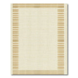Cream Woven Rug with Tan Border