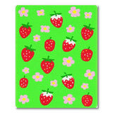 Whimsical Strawberry Daisy Green Area Rug
