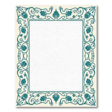 Teal Ornate Persian Floral Border Rug