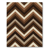 Earthy Chevron Brown Tan Zigzag Area Rug