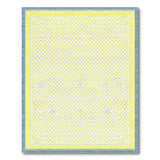 Vibrant Yellow Geometric Area Rug with Blue Border