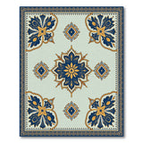 Navy Blue Gold Traditional Persian Area Rug