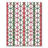 Red Green Interwoven Geometric Area Rug