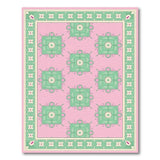 Pink Green Floral Persian Area Rug