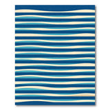 Blue Wavy Stripe Coastal Area Rug