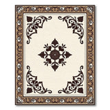Cream Ornate Persian Medallion Area Rug