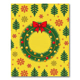 ODIKA Festive Christmas Wreath Washable Area Rug, Non-Slip Low Pile Holiday Carpet for Living Room