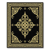 Elegant Black Gold Ornate Persian Area Rug