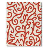 Red Red Swirling Vine Floral Area Rug